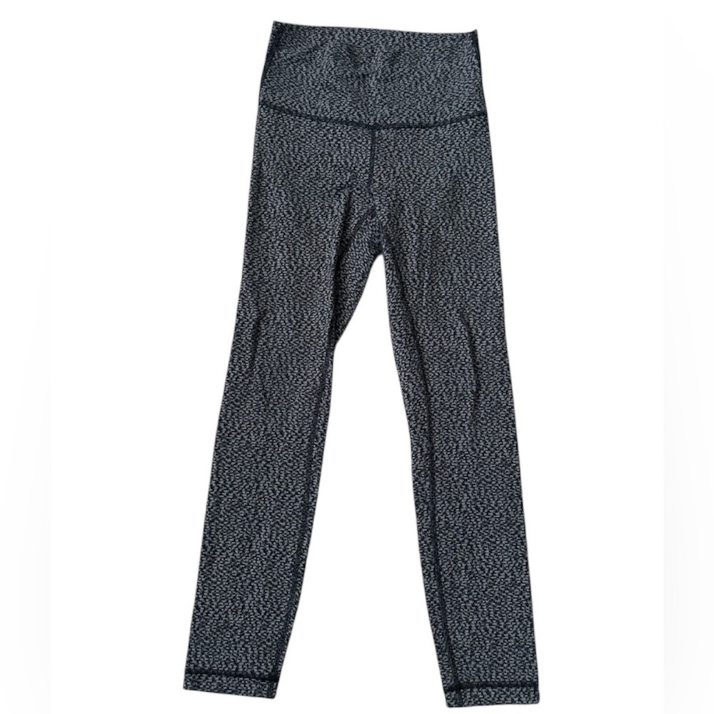 A86 Lululemon Black Gray checkered leggings sz 4